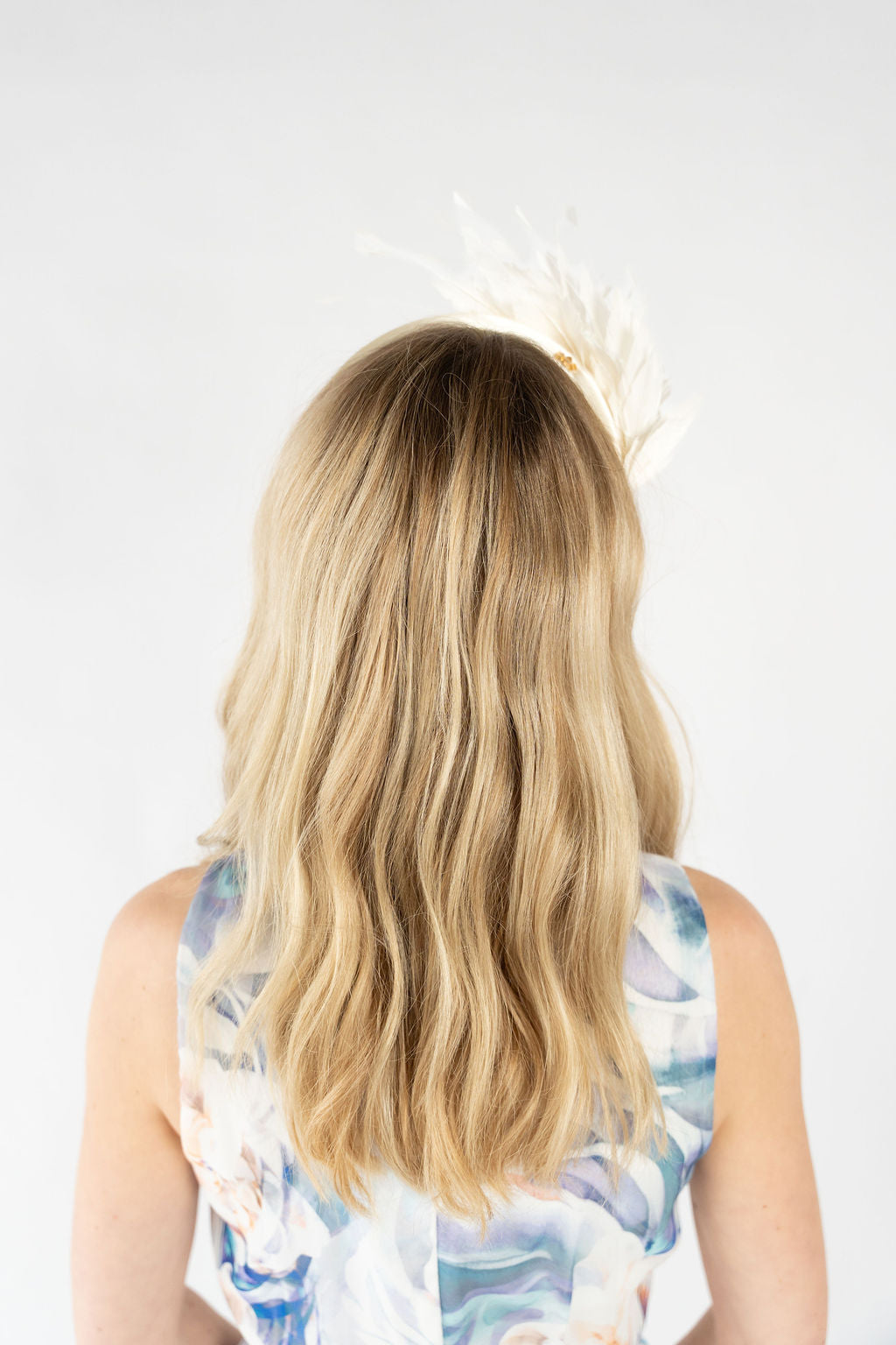 Satin Feather Headband - Ivory