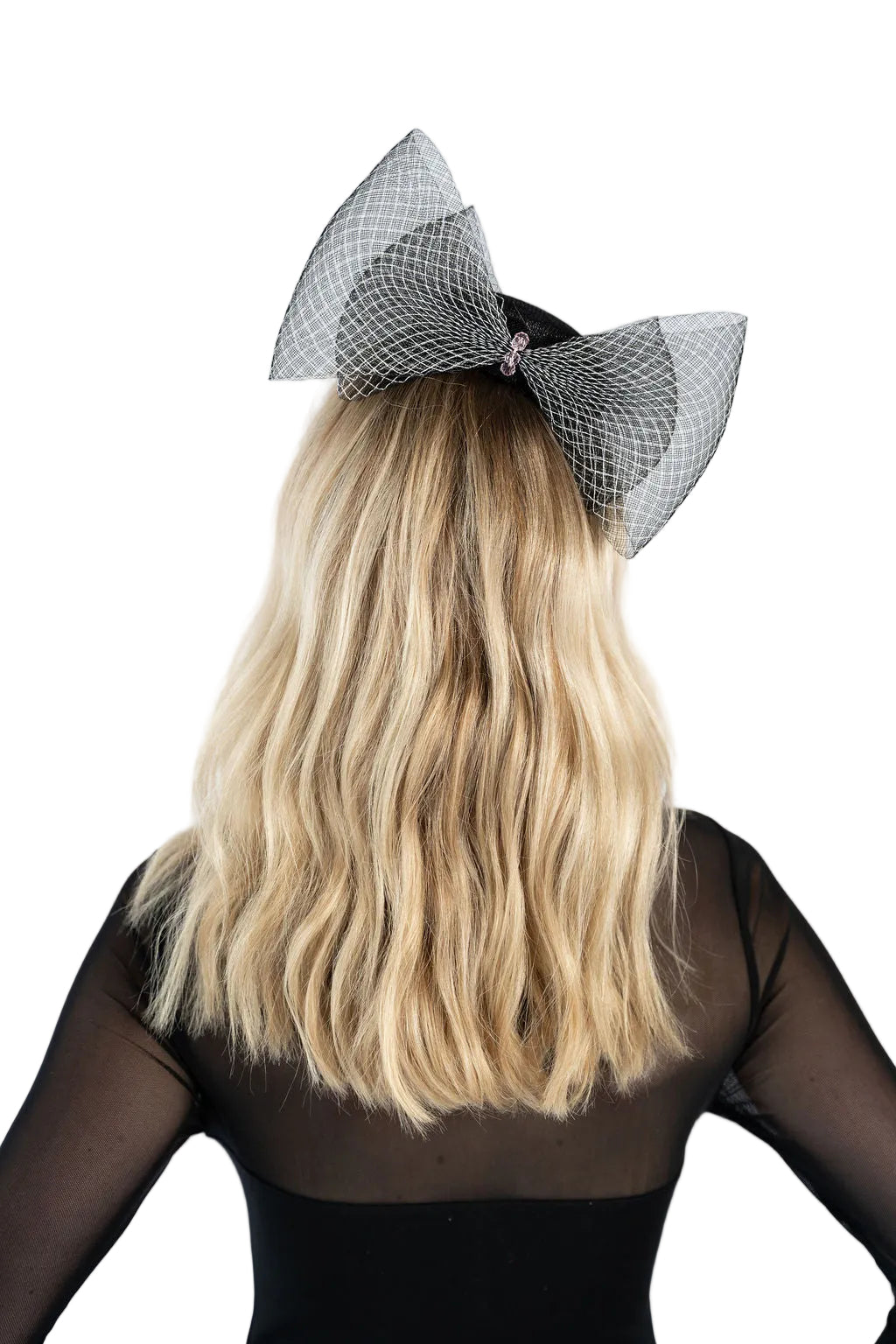 Small Headpiece with Large Bow - Black