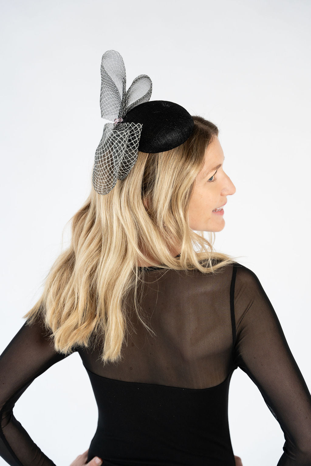 Small Headpiece with Large Bow - Black